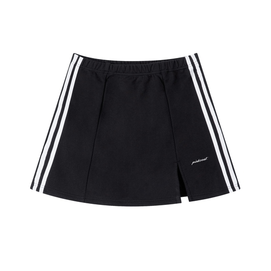 Contrast Side Stripe Slit Skirt