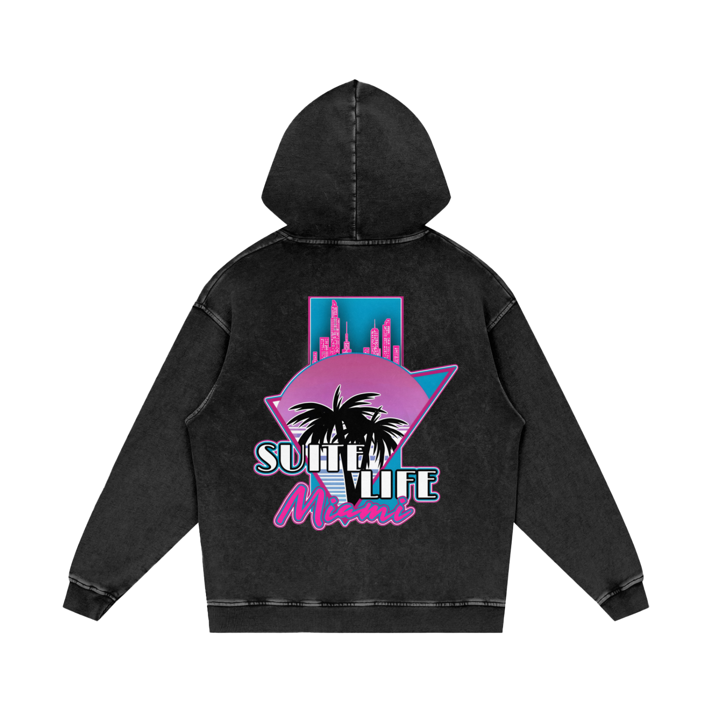 Suite Life Miami -Snow Washed Loose Cotton Hoodie